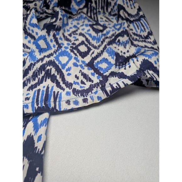 Lilly Pulitzer XL100% Silk Blue Renato Tunic Top Shirt Beaded Neckline Embellish - Picture 12 of 14